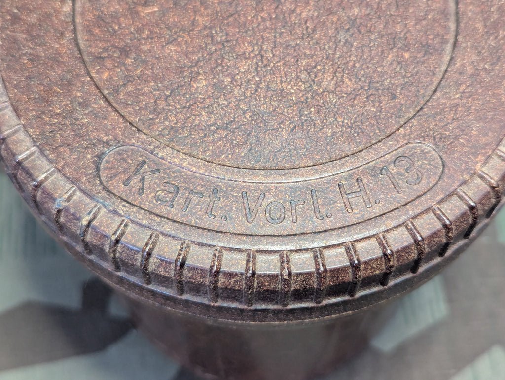 Large Bakelite Artillery Charge Container Kart. Vorl. H. 13 — image 2