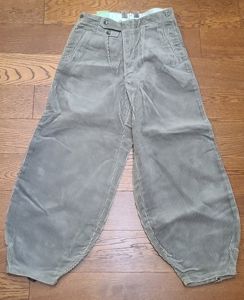 German Gray Corduroy Plus Four Trousers (Small)