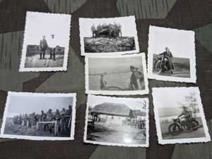 Lot of 7 Photos Soldiers & DKW Motorcycle