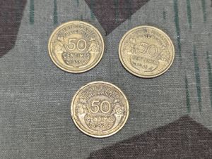French Small Change Lot of 3 Coins