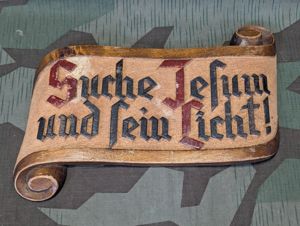 Suche Jesum und Sein Licht! Third Reich Wood Wall Decoration
