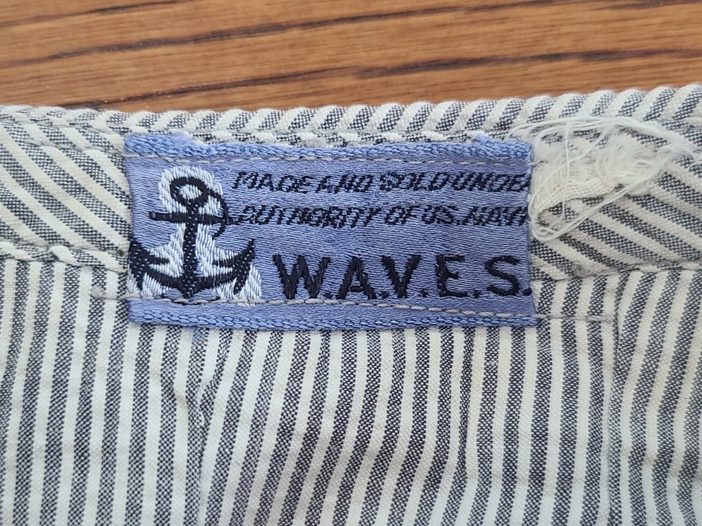 WAVES Seersucker Garrison Cap (Size 21 1/2) AS-IS — image 2