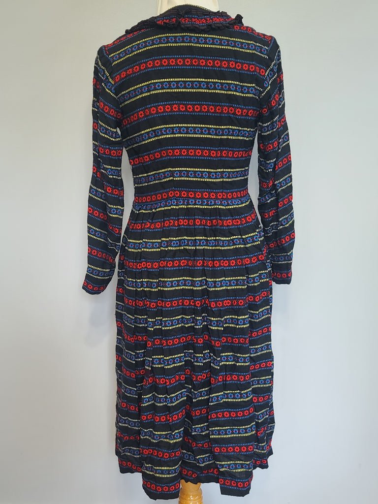 German Long Sleeve Stripe Print Dirndl Dress(B-36' W-30') — image 3
