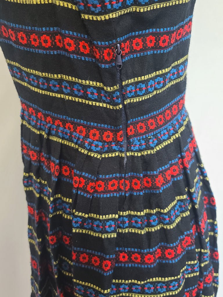 German Long Sleeve Stripe Print Dirndl Dress(B-36' W-30') — image 7