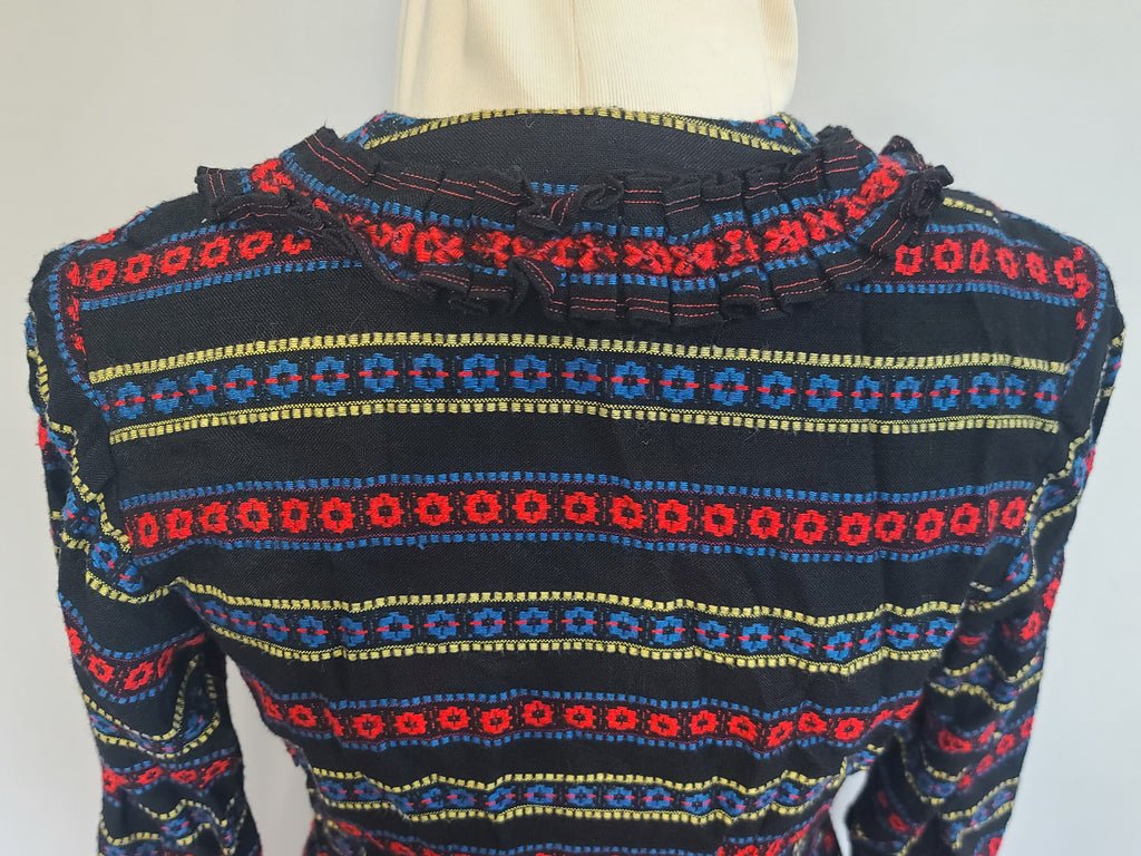 German Long Sleeve Stripe Print Dirndl Dress(B-36' W-30') — image 8