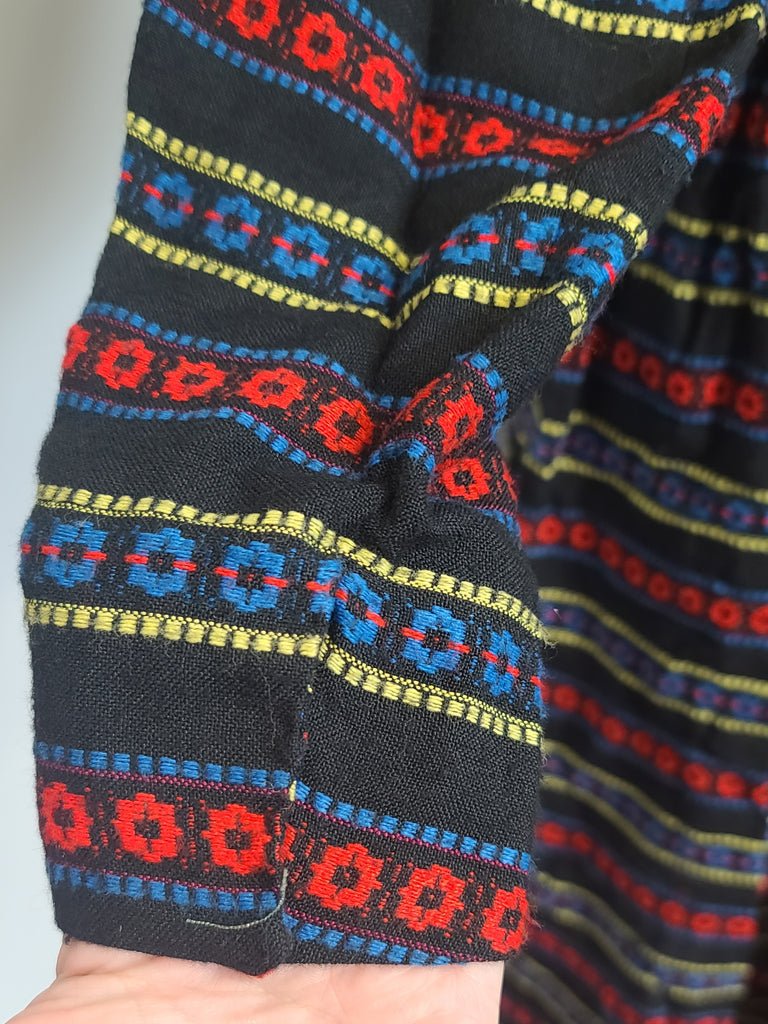 German Long Sleeve Stripe Print Dirndl Dress(B-36' W-30') — image 9