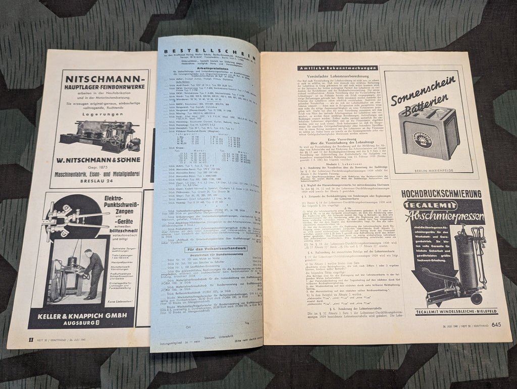 Kraftfahrzeug Handwerk Heft 30 - 26 Juli 1941 Krafthand — image 4