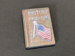 1492-1942 Handmade Wooden History Book Pin