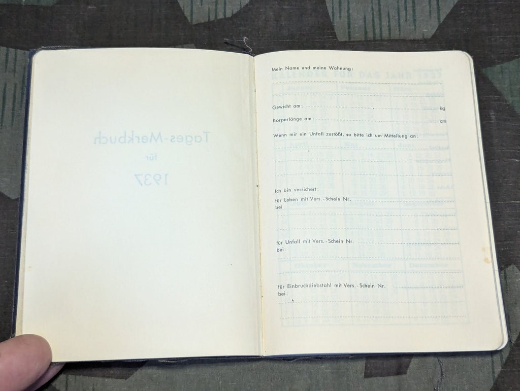Tages-Merkbuch 1937 Notebook — image 5