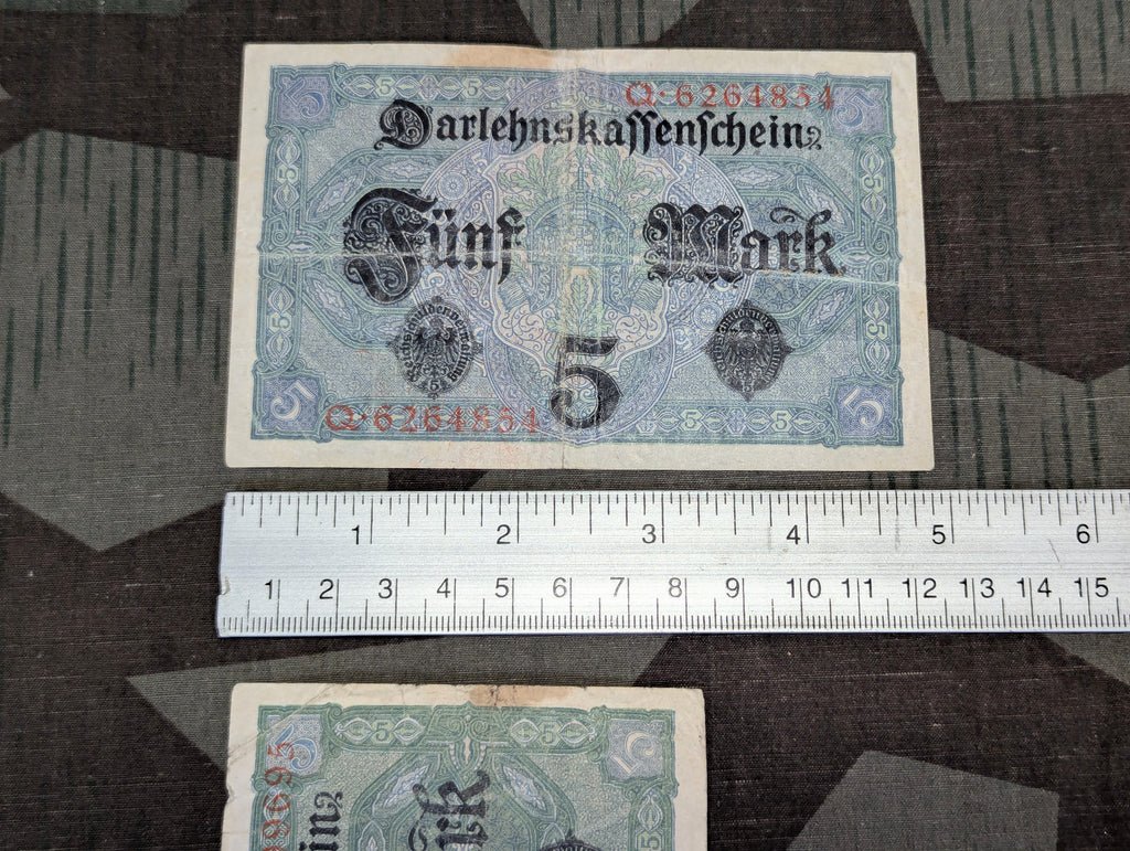 Lot of 2 x 1917 - 5 Mark Notes — image 2