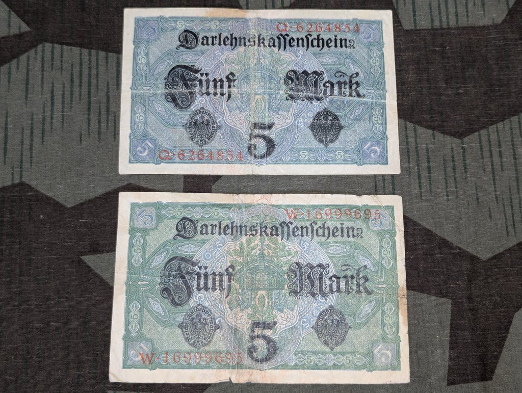 Lot of 2 x 1917 - 5 Mark Notes — image 3