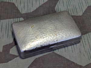 German Small Pebbled Lid Metal Case