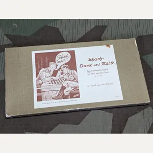 Original Wehrmacht Schach-Dame-Mühle Game Set Complete