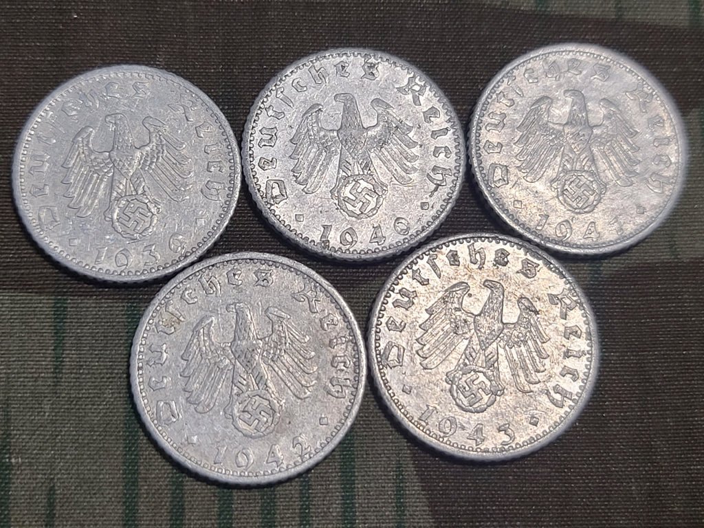 Lot of Two 50 Reichspfennig Coins — image 5