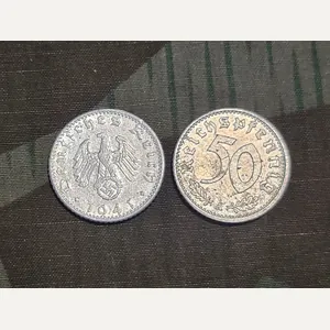Lot of Two 50 Reichspfennig Coins