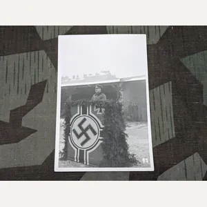 Kriegsfahne Podium Picture Postcard