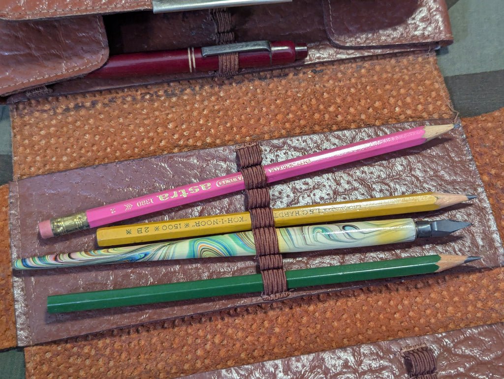 Leather Pen and Pencil Case With Contents — image 10