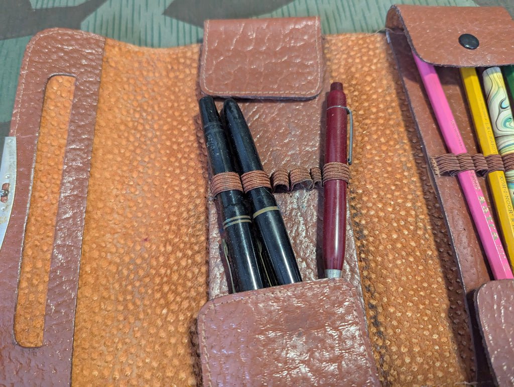 Leather Pen and Pencil Case With Contents — image 5