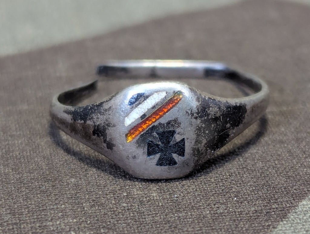 Silver Enamel Small German Ring AS-IS — image 5