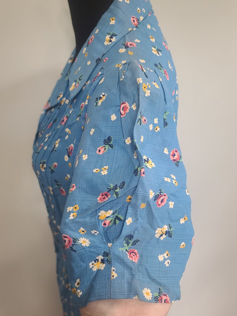 Blue Flower Print Dress and Belt(B-41' W-36' H-44') — image 11