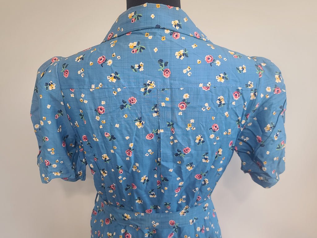 Blue Flower Print Dress and Belt(B-41' W-36' H-44') — image 13