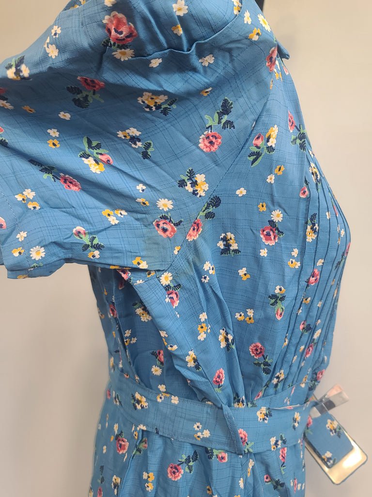 Blue Flower Print Dress and Belt(B-41' W-36' H-44') — image 17