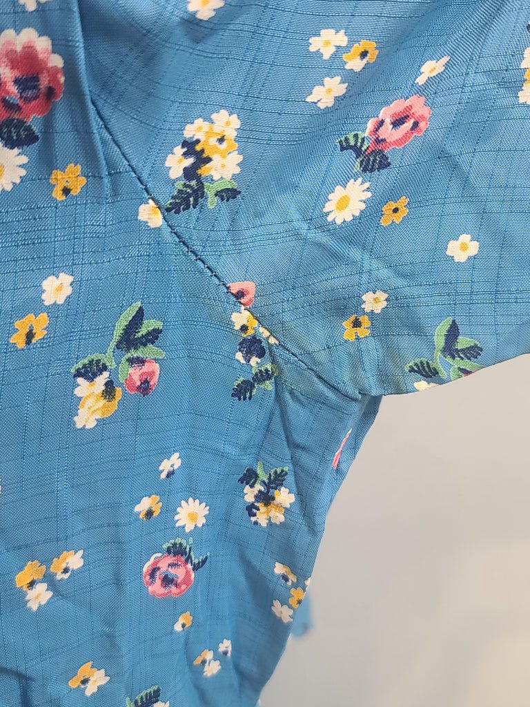 Blue Flower Print Dress and Belt(B-41' W-36' H-44') — image 9