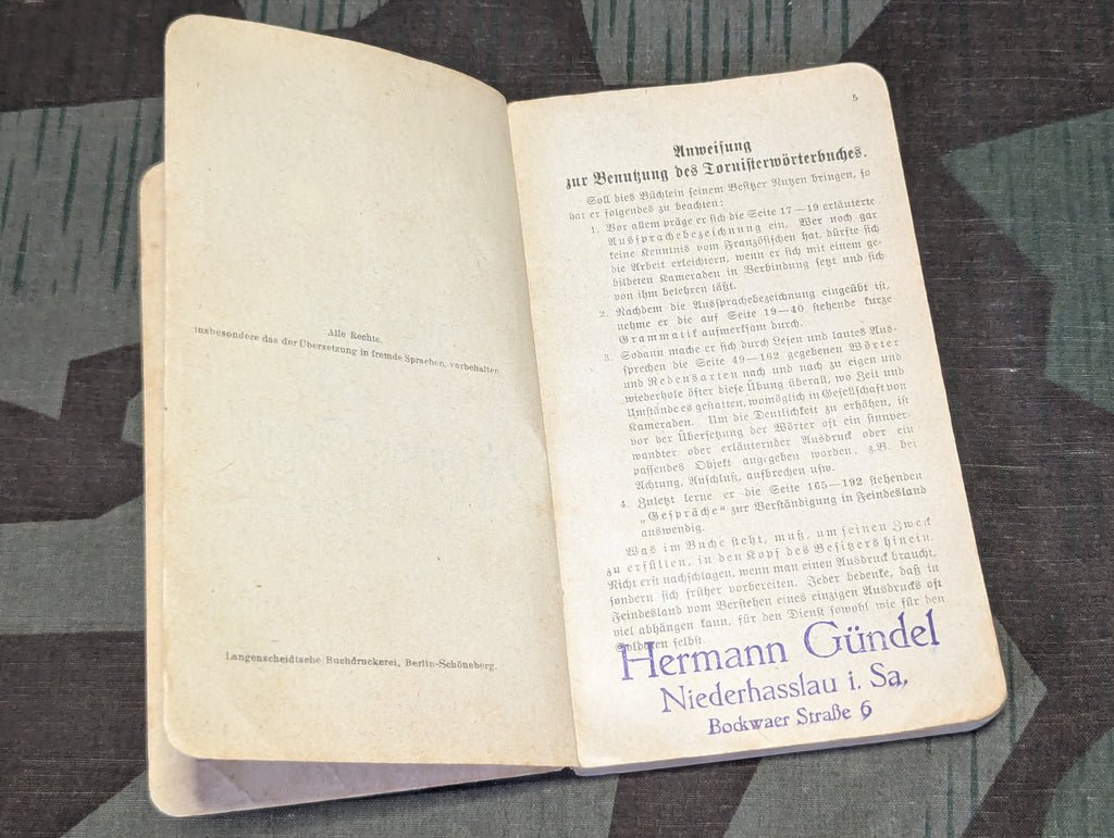 WWI German - French Tornister Dictionary — image 6