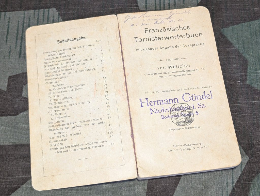 WWI German - French Tornister Dictionary — image 8
