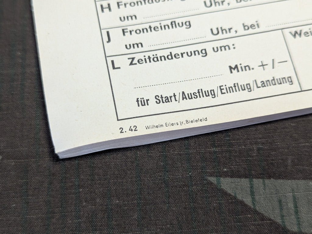 Original Blank Form Booklet for Luftwaffe Flight Records 1942 — image 5