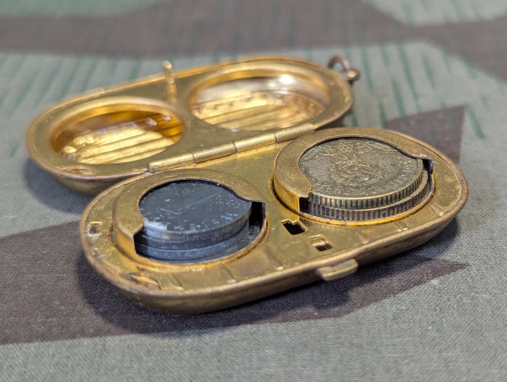Spring Loaded Double Reichsmark Coin Holder with 5 Coins — image 3