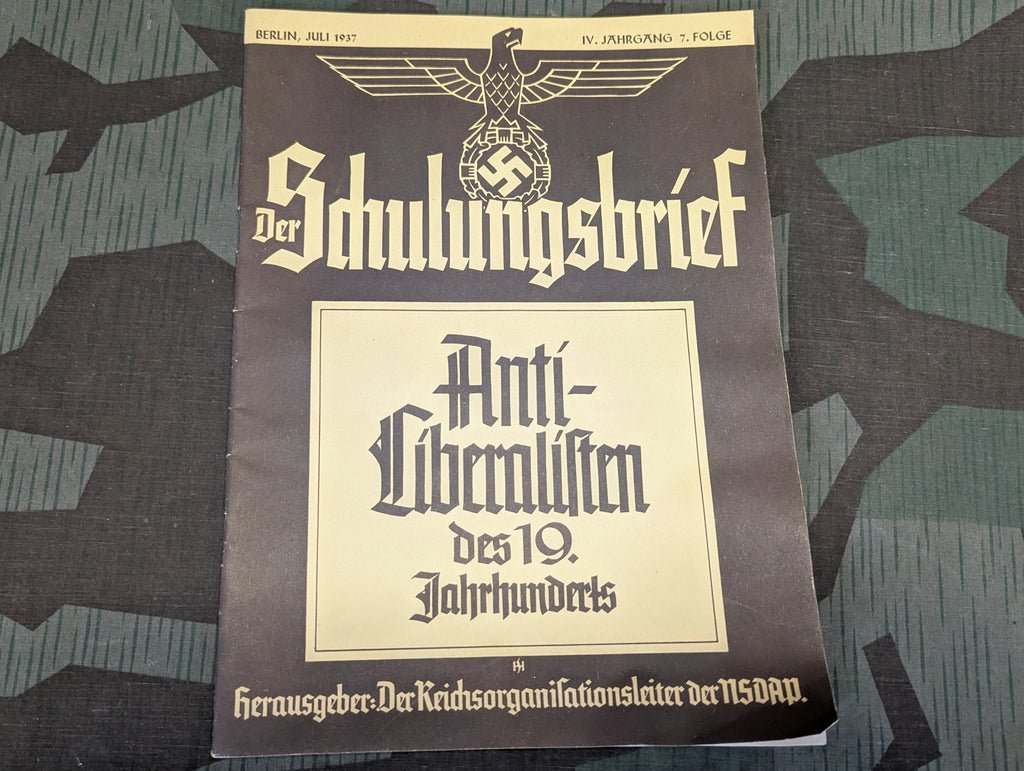 Der Schulungsbrief NSDAP Magazine July 1937 Anti-Liberalisten