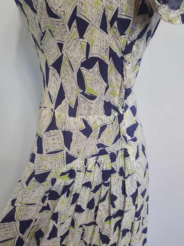Newspaper Novelty Print Dress (as-is)(B-34' W.25.5' H-34') — image 16