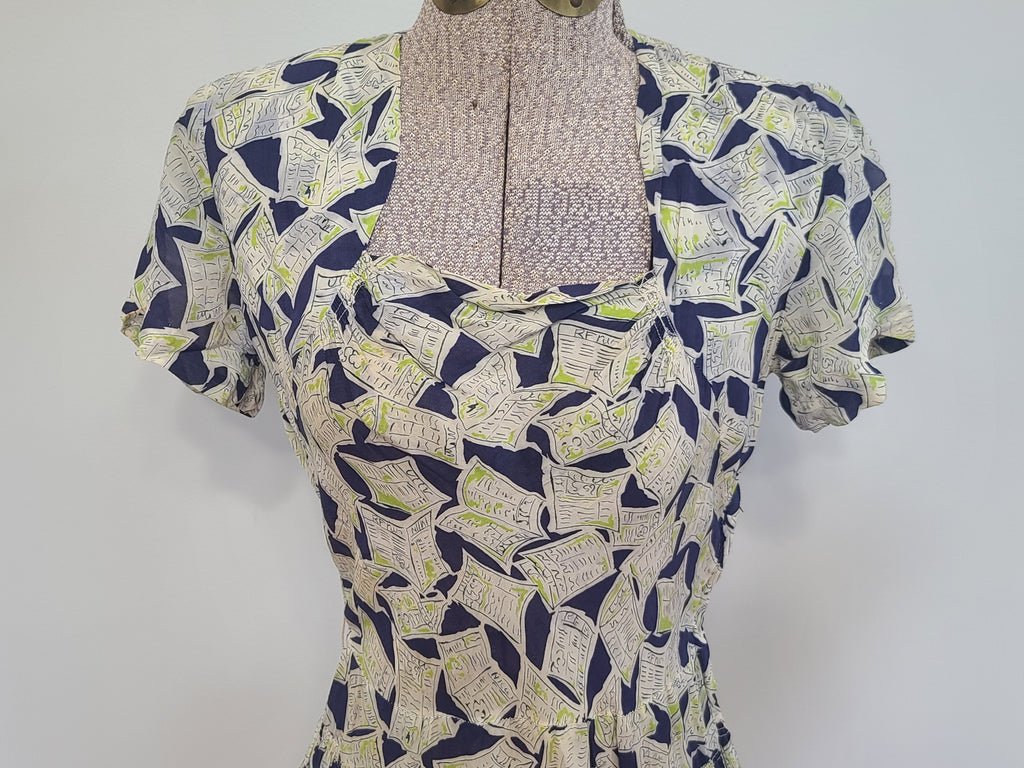 Newspaper Novelty Print Dress (as-is)(B-34' W.25.5' H-34') — image 5