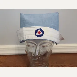 Nurse's Aide Coif Hat Red Cross / Civil Defense