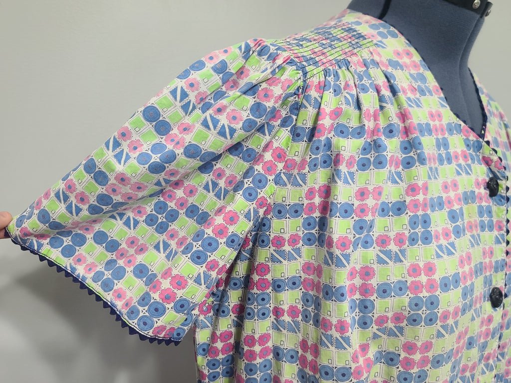 Colorful Print Button Down Dress(B-52' W-44.5' H-52') — image 12