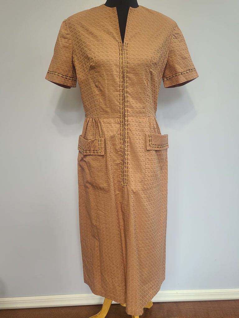 Brown Zipper Front Dress(B-40' W-31.5' H-40')