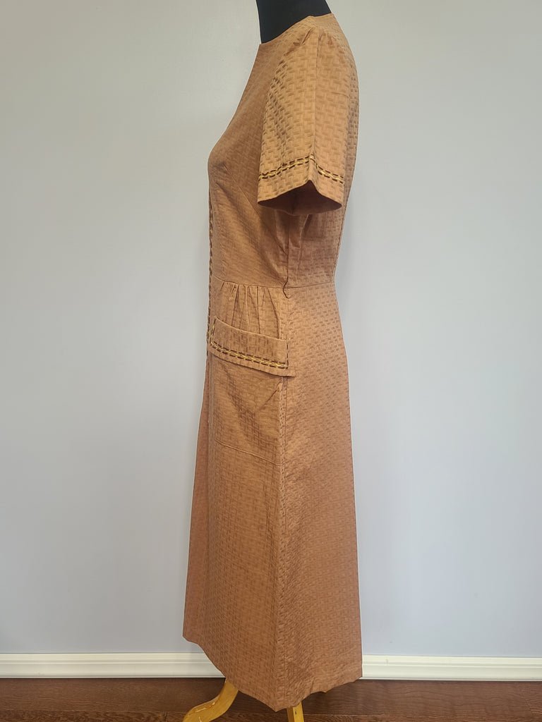 Brown Zipper Front Dress(B-40' W-31.5' H-40') — image 2