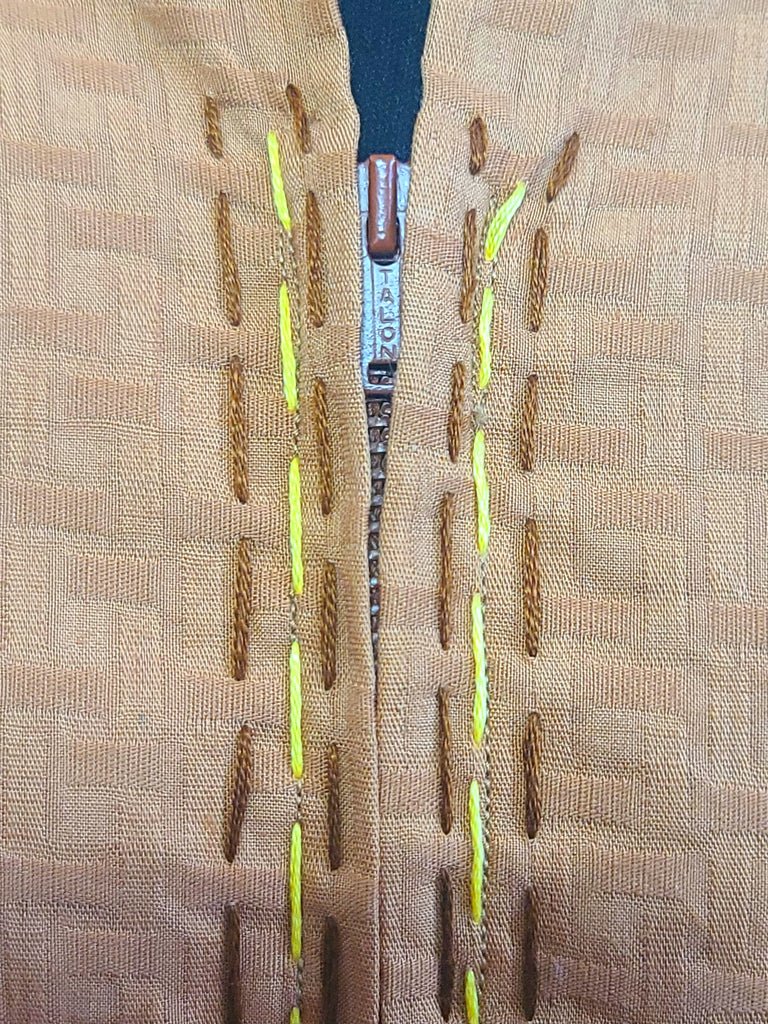 Brown Zipper Front Dress(B-40' W-31.5' H-40') — image 6