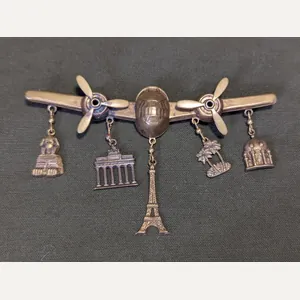 B-25 Plane Pin with City Charms