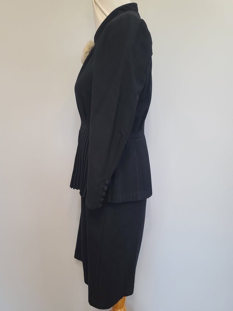 German Black Dress with Fur Trim(B-34' W-29.5' H-38') — image 2