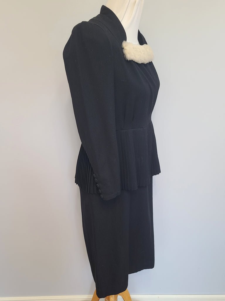 German Black Dress with Fur Trim(B-34' W-29.5' H-38') — image 4
