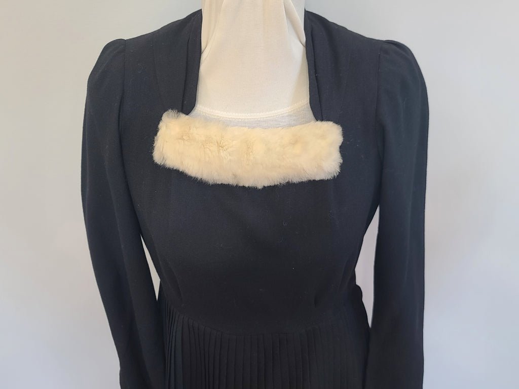 German Black Dress with Fur Trim(B-34' W-29.5' H-38') — image 5