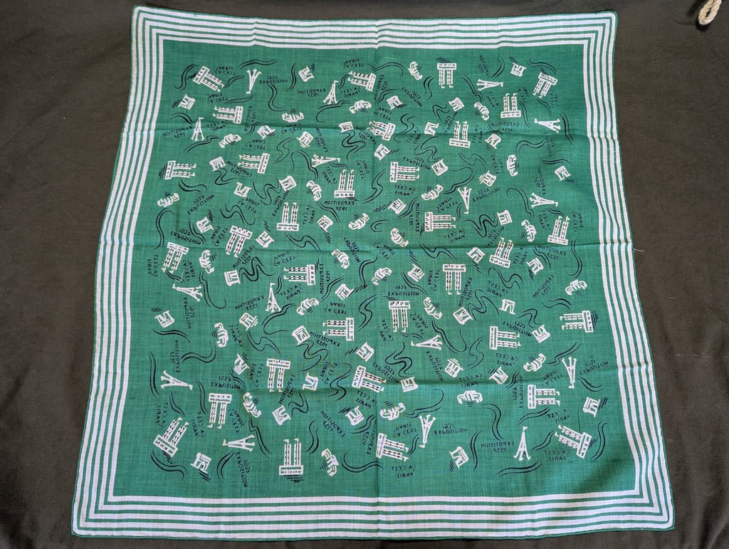 1937 French Paris Exposition Souvenir Scarf — image 4