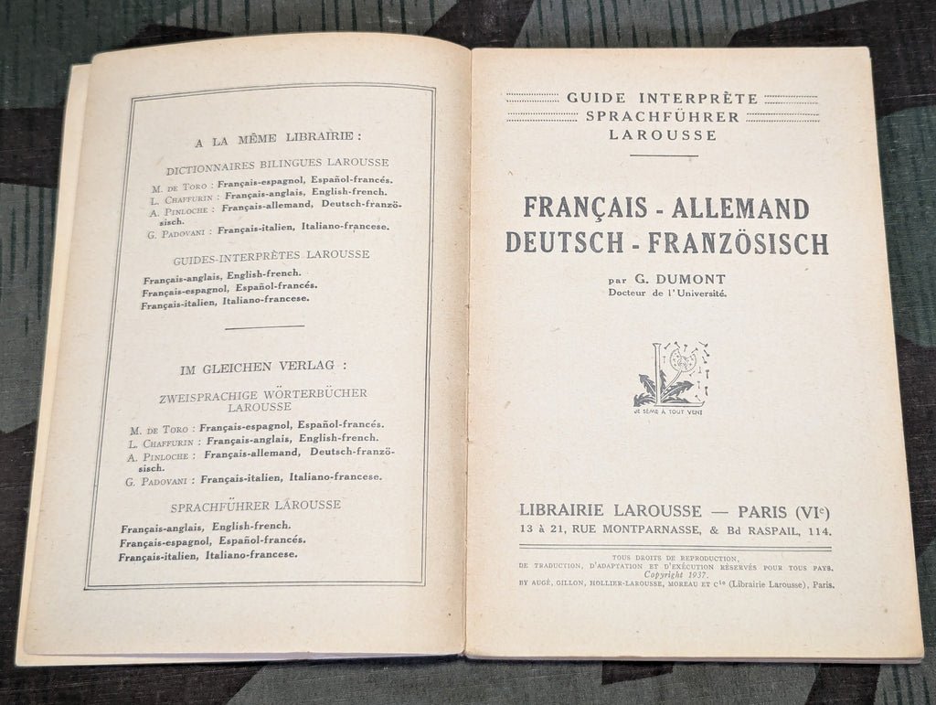 1937 French - German Phrase Book — image 5