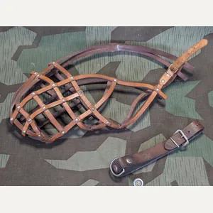 German Leather Dog Muzzle and Collar