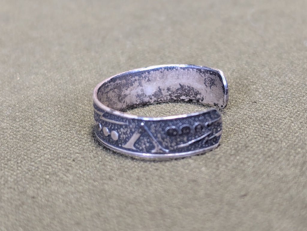 V for Victory Morse Code Ring Sterling 925 ASW — image 2
