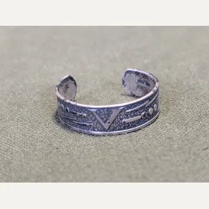 V for Victory Morse Code Ring Sterling 925 ASW