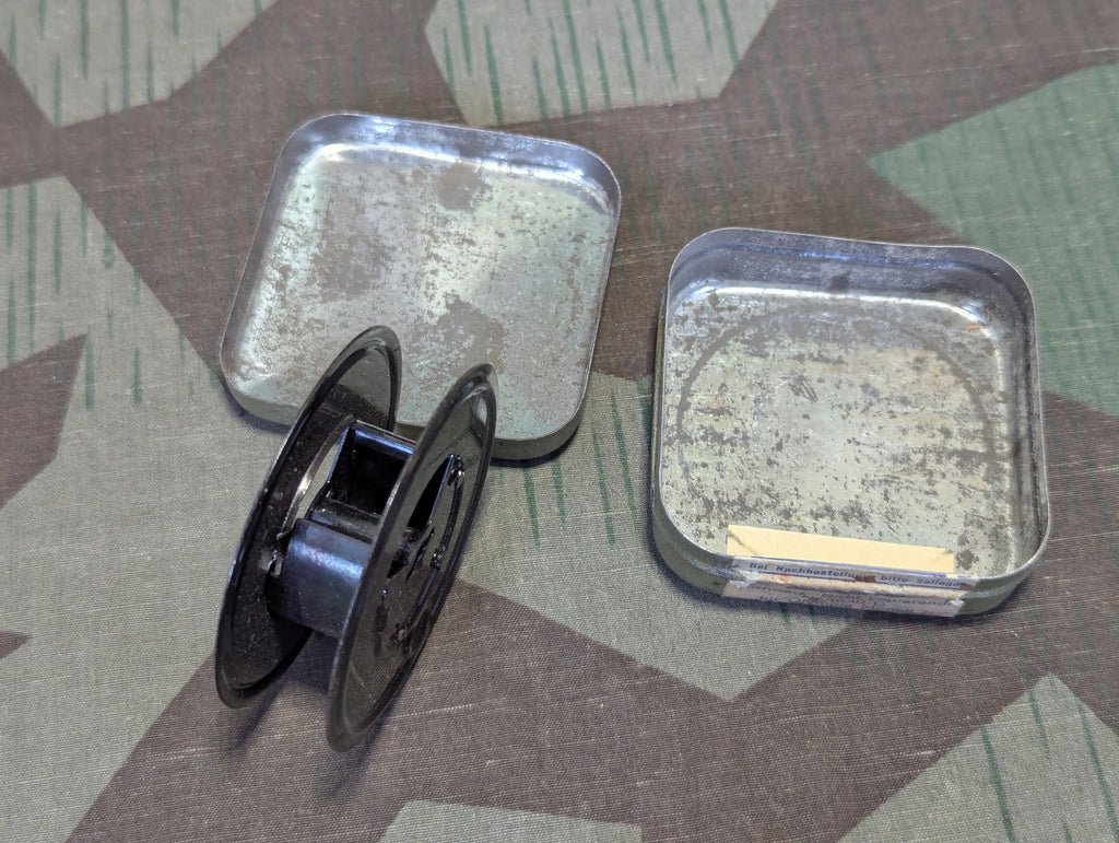 Original Olympia Typewriter Ribbon Tin and Empty Spool — image 3