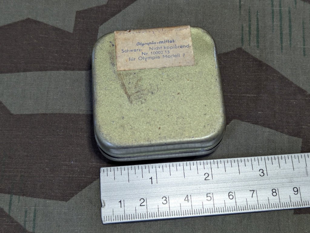 Original Olympia Typewriter Ribbon Tin and Empty Spool — image 6